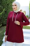 Kapşonlu Tunik Bordo - 10035.1778.